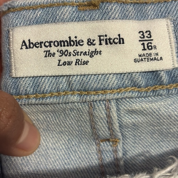 Abercrombie Low Rise 90s Straight Light Wash Blue Size 33/16R - Picture 7 of 15